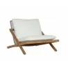 Sunpan Bari Lounge Chair in Natural And Regency White - Angled - Sunpan Bari Lounge Chair in Natural And Regency White - Angled