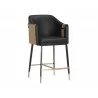 Carter Counter Stool - Napa Black / Napa Cognac - Angled View - Carter Counter Stool - Napa Black / Napa Cognac - Angled View