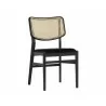 Sunpan Annex Dining Chair - Abbington Velvet Black / Natural - Front Side Angle - Sunpan Annex Dining Chair - Abbington Velvet Black / Natural - Front Side Angle