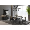 Sunpan Annex Dining Chair - Abbington Velvet Black / Natural - Lifestyle
