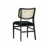 Sunpan Annex Dining Chair - Abbington Velvet Black / Natural - Back Side Angle - Sunpan Annex Dining Chair - Abbington Velvet Black / Natural - Back Side Angle