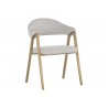 Sunpan Burgos Dining Armchair in Belfast Heather Grey - Angled
