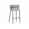 Sarai Barstool - Belfast Heather Grey - Angled  - Sarai Barstool - Belfast Heather Grey - Angled 