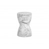 Sunpan Cara End Table In Marble Look And White - Front