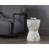 Sunpan Cara End Table In Marble Look And White - Lifestyle