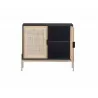 Sunpan Avida Sideboard in Gold And Black/Natural - Small - Front with Cabinet Opened - Sunpan Avida Sideboard in Gold And Black/Natural - Small - Front with Cabinet Opened
