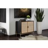 Sunpan Avida Sideboard in Gold And Black/Natural - Small - Angled