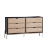 Sunpan Avida Dresser in Gold and Black/Natural - Angled