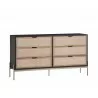 Sunpan Avida Dresser in Gold and Black/Natural - Angled - Sunpan Avida Dresser in Gold and Black/Natural - Angled