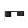 Sunpan Avida Desk in Gold and Black/natural - Back Angled