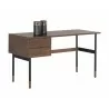 Sunpan Clark Desk In Walnut - Angled wit hDecor - Sunpan Clark Desk In Walnut - Angled wit hDecor