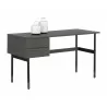 Sunpan Clark Desk In Grey - Angled with Decor - Sunpan Clark Desk In Grey - Angled with Decor
