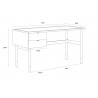 Sunpan Clark Desk In Grey - Dimensions