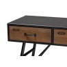 Ariana Modern and Contemporary Industrial Black and Oak Brown Finished Wood 3-Drawer Metal Console Table - Desk Close-Up