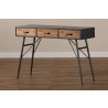 Ariana Modern and Contemporary Industrial Black and Oak Brown Finished Wood 3-Drawer Metal Console Table - Lifestyle