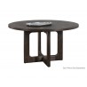 Sunpan Cypher Dining Table Base in Wood And Dark Brown - Black Tabletop
