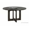 Sunpan Cypher Dining Table Base in Wood And Dark Brown - Black Tabletop - Sunpan Cypher Dining Table Base in Wood And Dark Brown - Black Tabletop
