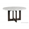 Sunpan Cypher Dining Table Base in Wood And Dark Brown - White Tabletop