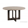 Sunpan Cypher Dining Table Base in Wood And Dark Brown - Dark Grey Tabletop