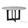 Sunpan Cypher Dining Table Base in Wood And Dark Brown - Dark Brown Tabletop