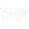 Sunpan Byward Sofa In Liv Smoke - Dimensions