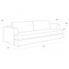 Cascade Sofa - Liv Dove - Dimensions