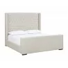 Sunpan Brittany Bed in Dillon Cream - King - Front Side Angle - Sunpan Brittany Bed in Dillon Cream - King - Front Side Angle