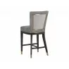 Alister Counter Stool in Bravo Metal / Polo Club Stone - Back Angled - Alister Counter Stool in Bravo Metal / Polo Club Stone - Back Angled
