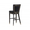 Sunpan Alister Barstool in Bravo Black and Abbington Black - Back Angled