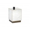Sunpan Daines End Table In White Marble - Angled with Decor