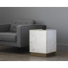 Sunpan Daines End Table In White Marble - Lifestyle