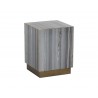 Sunpan Daines End Table In Grey Marble - Angled