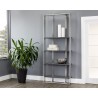 Sunpan Dalton Stainless Steel Bookcase In Grey - Lifestyle