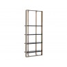 Sunpan Dalton Antique Brass Bookcase In Black - Angled