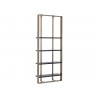 Sunpan Dalton Antique Brass Bookcase In Black - Angled