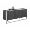 Sunpan Dalton Sideboard Grey - Front Side Angle with Decor - Sunpan Dalton Sideboard Grey - Front Side Angle with Decor