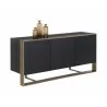 Sunpan Dalton Sideboard Black - Front Side Angle with Decor - Sunpan Dalton Sideboard Black - Front Side Angle with Decor
