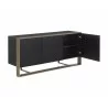Sunpan Dalton Sideboard Black - Front Side Opened Angle - Sunpan Dalton Sideboard Black - Front Side Opened Angle