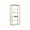 Sunpan Ambretta Bookcase - Large in Gold / Clear - Angled with Decor - Sunpan Ambretta Bookcase - Large in Gold / Clear - Angled with Decor