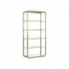 Sunpan Ambretta Bookcase - Large in Gold / Clear - Angled - Sunpan Ambretta Bookcase - Large in Gold / Clear - Angled