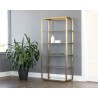 Sunpan Ambretta Bookcase - Large in Gold / Clear - Lifestyle