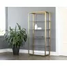 Sunpan Ambretta Bookcase - Large in Gold / Clear - Lifestyle - Sunpan Ambretta Bookcase - Large in Gold / Clear - Lifestyle