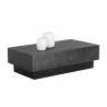 Sunpan Blakely Coffee Table in Gunmetal - Angled with Decor - Sunpan Blakely Coffee Table in Gunmetal - Angled with Decor