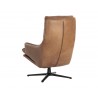 Sunpan Cardona Swivel Lounge Chair - Black with Marseille Camel Leather - Back Angle