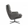 Sunpan Cardona Swivel Lounge Chair - Gunmetal with Marseille Camel Leather - Side View - Sunpan Cardona Swivel Lounge Chair - Gunmetal with Marseille Camel Leather - Side View