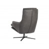 Sunpan Cardona Swivel Lounge Chair - Gunmetal with Marseille Camel Leather - Back View