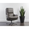 Sunpan Cardona Swivel Lounge Chair - Gunmetal with Marseille Camel Leather - Lifestyle