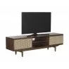 Sunpan Akita Media Console And Cabinet - Angled with TV - Sunpan Akita Media Console And Cabinet - Angled with TV