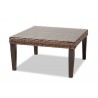 Breida Modern and Contemporary Orange Fabric Upholstered and Brown Finish - Rattan Table