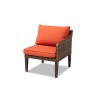 Breida Modern and Contemporary Orange Fabric Upholstered and Brown Finish - Corner Seat
